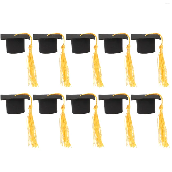 Fournitures festives 10pcs Graduation Party Cake Decors Personnalized Miniature Doctoral Caps Modèles