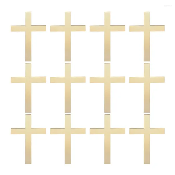 Suministros festivos 12 PCS Fiesta Cross Acrílico Jesús el pastel Topper Fackdrop Baby Mirror Decor