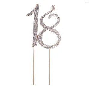 Fournitures de fête 18e fête d'anniversaire faveurs Cupcake Toppers 18 décoration de gâteau décoration numéro scintillant