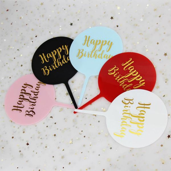 Fournitures de fête 1 pc/6 pièces pliable en plastique joyeux anniversaire fête Dessert gâteau glace Cupcake Toppers choix bébé douche décor