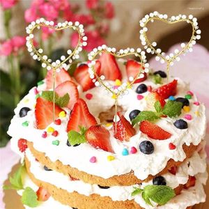 Supplies festives 1pc Creative Heart Shape Caked Cake Topper Birthday Wedding Party Party Scene Decoration