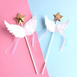 Fournitures de fête 1 pièces ange plume aile drapeau décoration de gâteau pour mariage fête d'anniversaire haut décor cuisine outil accessoires