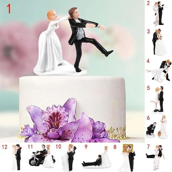 Supplies festives 1pcs Elegant Resin Bride Groom Cake Topper pour la fête de fiançailles de mariage Décoration cadeau Figurine