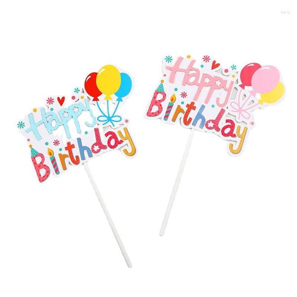 Festliche Lieferungen 1 Stück Ins Style Happy Birthday Kuchendeckel Mädchen Junge Baby Thema Ballon Geschenk Papier Karte Dekor