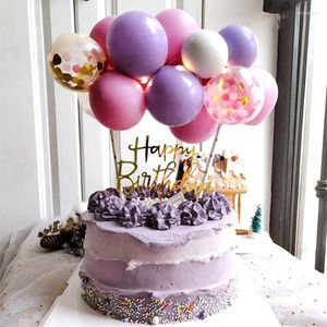 Feestelijke benodigdheden 1set 5inch Confetti Ballon Cake Topper verjaardagsfeestje decor toppers baby shower kinderen bruiloft cupcake decoreren gereedschap