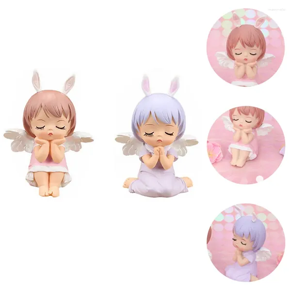 Supplies festives 2 pcs Annie Cake Decoration Belle voiture Ornement Car délicate Bath Bath Toys Toppers Mini modèle Bébé Girls Girls