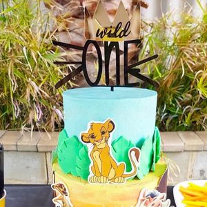 Feestelijke benodigdheden 2022 Eén gelukkige verjaardagstaart Topper Acryl Wild Cupcake voor kinderen 1e bruiloftsfeestdecoraties