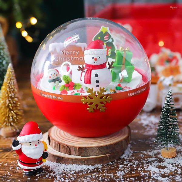 Suministros festivos 2023 Cubo de abrazo de plástico navideño Muñeco de nieve Papá Noel Decoración de PVC Caja de regalo de doble capa Letrero de calle Pastel Cupcake