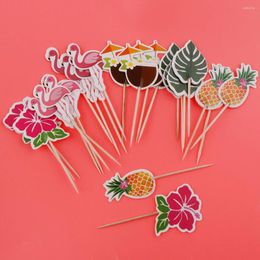 Fournitures de fête 24pcs Papier Cupcake Toppers Gâteau Muffin Sélecteur Pour Tropical / Luau Fêtes D'été