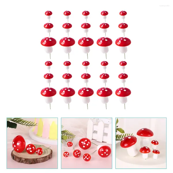 Fournitures festives 30 pièces garniture de gâteau en forme de champignon pics de Cupcake Mini chapeau haut-de-forme bricolage tasses en papier décor insérer des Inserts d'artisanat