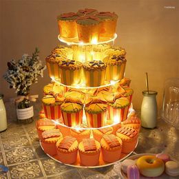 Suministros festivos 4/5 capas acrílico soporte para pastel de bodas copa de cristal estante de exhibición soporte para cupcakes plato decoración de fiesta de cumpleaños soportes