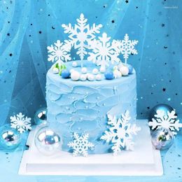 Décoration de gâteau joyeux anniversaire, fournitures festives, flocons de neige en acrylique, décorations pour fête de mariage, année, réception-cadeau pour bébé, 4 pièces