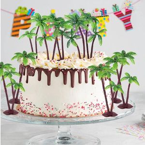 Suministros festivos, decoración de pastel de árbol de coco Tropical, fiesta de cumpleaños hawaiana, Baby Shower, decoración de boda, 5/10 Uds.