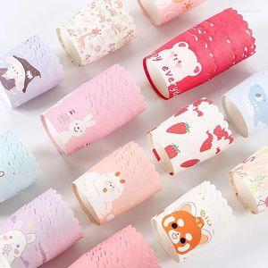 Supplies festives 50pcs Cupcake Wrapper Paper Resistance Cake Cakes Cartoon Match Pastry Plans jetables Emballages
