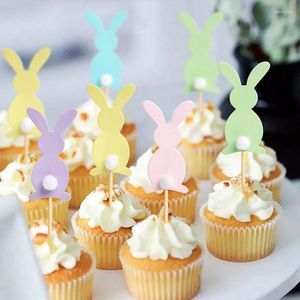 Fournitures de fête 5 pièces mignon dessin animé Cupcake Toppers joyeux pâques gâteau enfants anniversaire mariage fête faveurs décorations