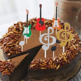Fournitures de fête 60 pièces notes de musique Cupcake Toppers guitare Rock gâteau décoration fête anniversaire mariage décor