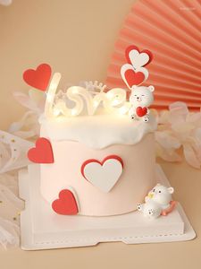 Fournitures de fête bébé fête d'anniversaire décoration gâteau amour lampe lumineuse ours coeur douche enfants faveurs décor cadeaux ornement