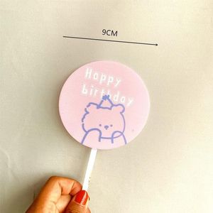 Fournitures de fête bébé douche Double couche acrylique joyeux anniversaire gâteau Topper Daisy Cupcake Toppers pour enfants décorations de fête