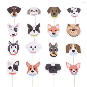 Fournitures de fête anniversaire chien décorations de fête douche bébé Topper pics pour animaux de compagnie gâteau Cupcakeinsert Dessert mariage belles faveurs papier