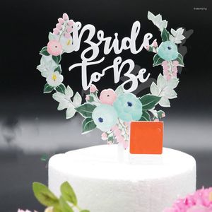 Feestelijke benodigdheden bruid tot kleur bedrukte acryl cake topper kip dessertdessert decoratie bruiloft bachelor vlag