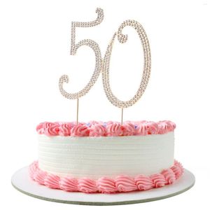 Suministros festivos Cake Topper Cumpleaños 25 Aniversario Número Rhinestone Decoraciones Girlsnumbers Party For