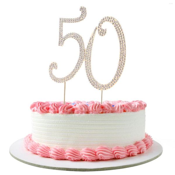 Fournitures de fête Gâteau Topper Anniversaire 25e Anniversaire Numéro Strass Décorations Girlsnumbers Fête Pour