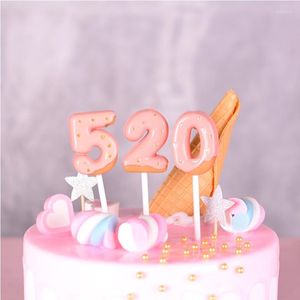 Suministros festivos Velas para pastel con números de chocolate Decoración independiente Fiesta de cumpleaños Dulce y lindo