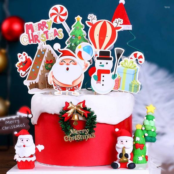 Fournitures de fête décoration de gâteau de noël décor de fête d'anniversaire enfants joyeux pour la maison 2022 ornement de noël année