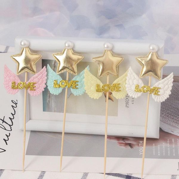 Suministros festivos diseño estrellas ala pastel Topper princesa para fiesta de feliz cumpleaños