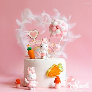 Festive Supplies Dress Bag Decorations Carrot Wreath Hairball Arch Cake Toppers Happy Birthday Party For Kid Baby Shower Baking Love