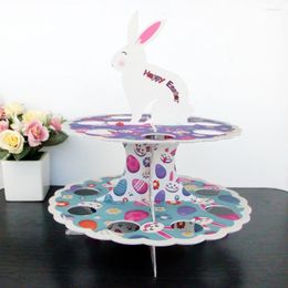 Feestelijke benodigdheden Paasdecoratie voor huiseierenhouder Schappen Cupcake Tray Dessert Table Rack Happy Party Decor ornamenten