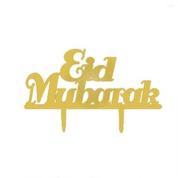 Feestelijke benodigdheden Eid Mubarak Cake Topper invoegen kaart Acryl Ramadan Decor Festival Anniversary Party