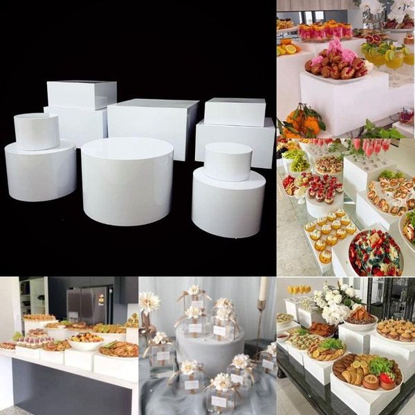 Suministros festivos de moda pastel romántico barra de caramelo buffet buffet plato bandejas de bocadillos centros de mesa favores de flores