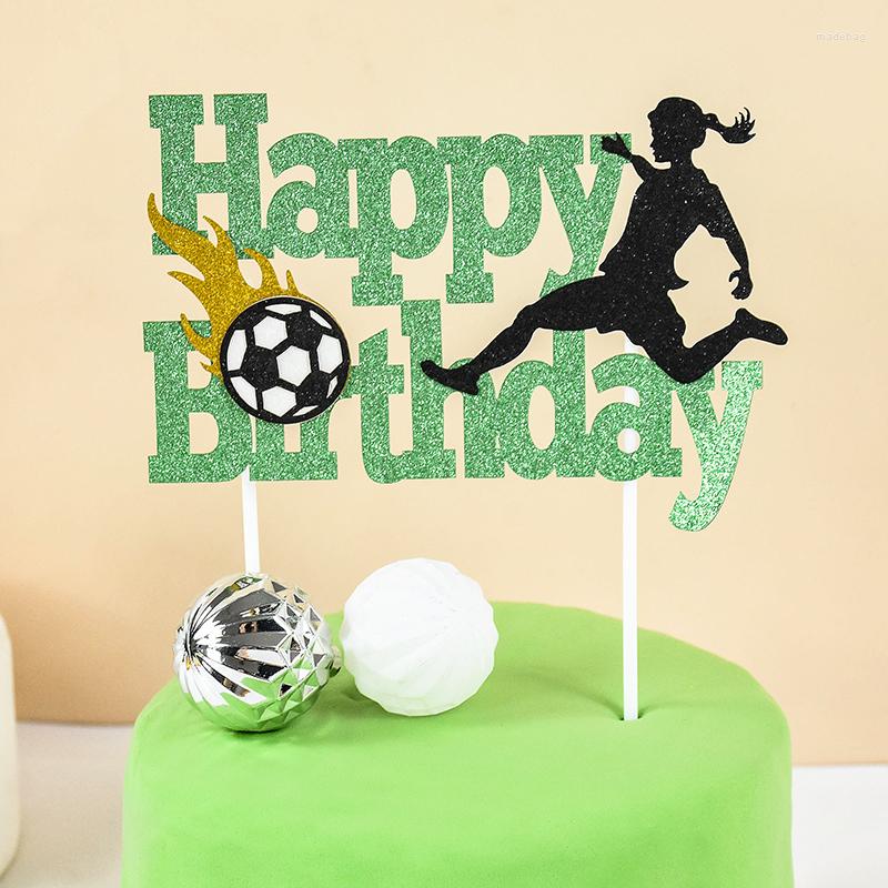 Suprimentos festivos Futebol Feliz Aniversário Bolo Topper Crianças Menino Menina Rugby Decoração Chuveiro Do Bebê Esportes Tema Festa Futebol