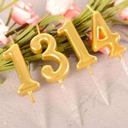 Fournitures de fête nombre d'or bougies d'anniversaire proposition de fête d'enfants mariage gâteau romantique créatif sans fumée