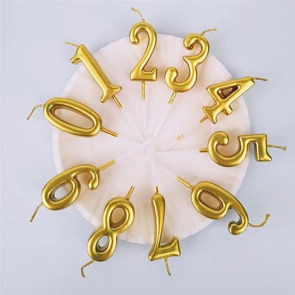 Supplies Festive Numéro d'or Lettre de bougie d'anniversaire Gold Gold Cake PVC Box Creative Decoration Fabricant en gros