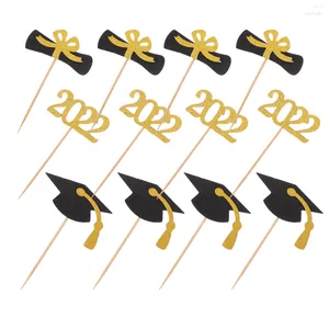 Feestelijke benodigdheden Graduation2023 Party Cupcake Decoraties Toppers Grad Cap Picks Dessertdecor Klasse School Favor Graduate Thema