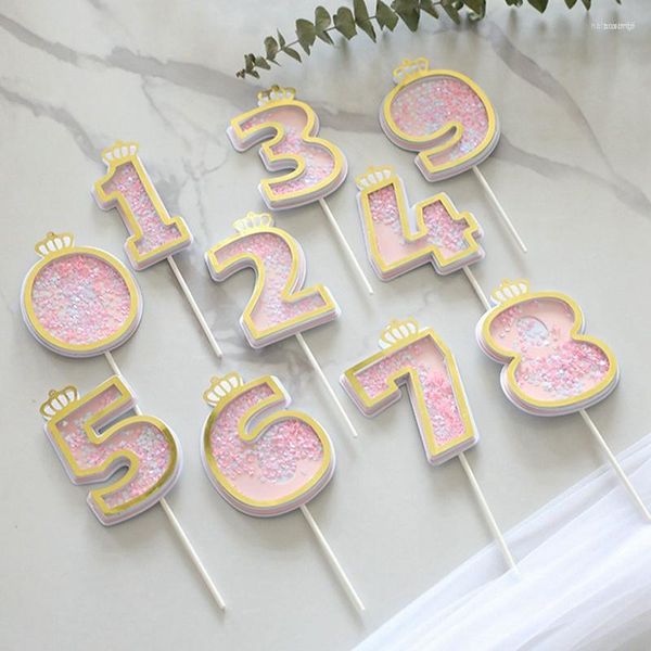 Feestelijke Benodigdheden Gelukkige Verjaardag Cake Topper Nummer 1e 2e 18 Jaar Accessorize Party Dessert Decoratie Baby Douche