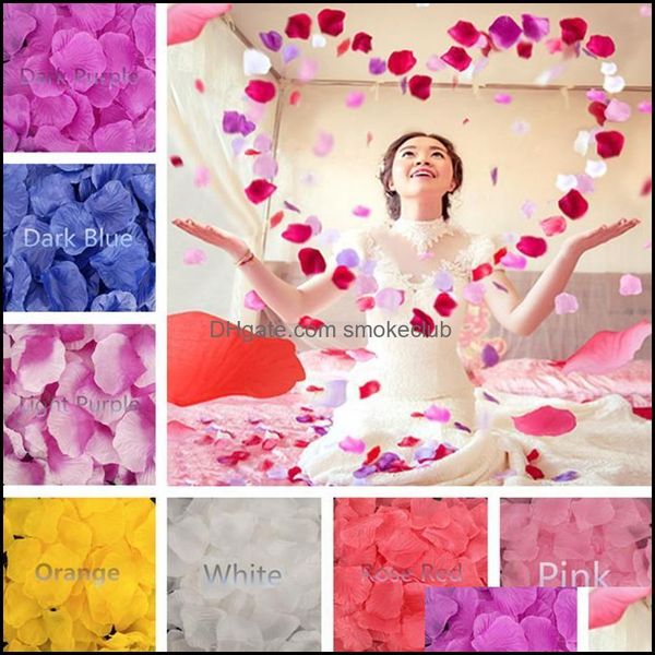 Fournitures de fête Maison Jardin Décoratif Fleurs Couronnes 3000 Pcs Artificielle Colorf Mariage Soie Rose Fleur Pétales Romantique Partie Decoratio