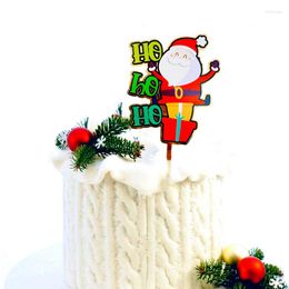 Fournitures de fête INS couleur impression joyeux noël fête gâteau Topper acrylique famille Toppers pour enfants noël gâteaux décoration