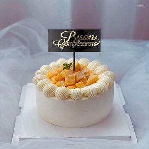 Feestelijke benodigdheden Italiaanse gelukkige verjaardag Acryl Cake Toppers Black Polka Dot Baking Cupcake voor kinderfeestdecoraties