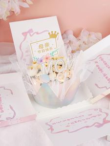 Feestelijke benodigdheden Moederdag Surprise Cake Topper verpakkingsdoos Net Red Mom Festival Happy Birthday Pearl Mon rondom Crown Dessert