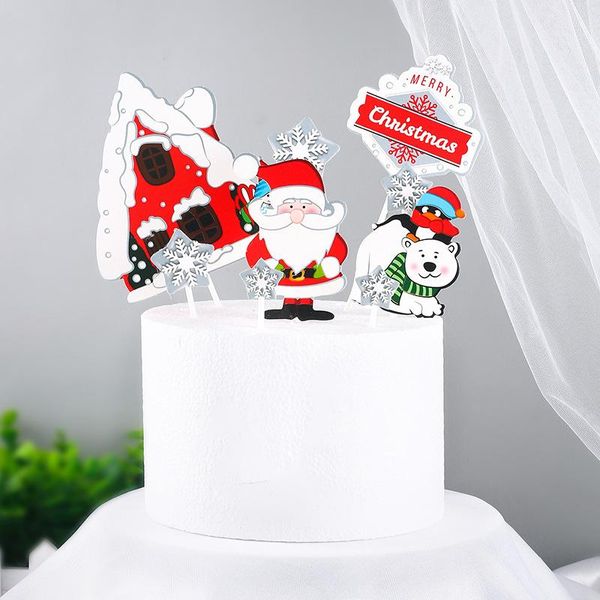 Fournitures de fête autre fête décoration de gâteau de noël bronzant chapeau bonhomme de neige flocon de neige carte Plug-in