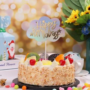Fournitures de fête autre fête beaux cadeaux décoration de mariage forme de nuage joyeux anniversaire gâteau Topper papier décor