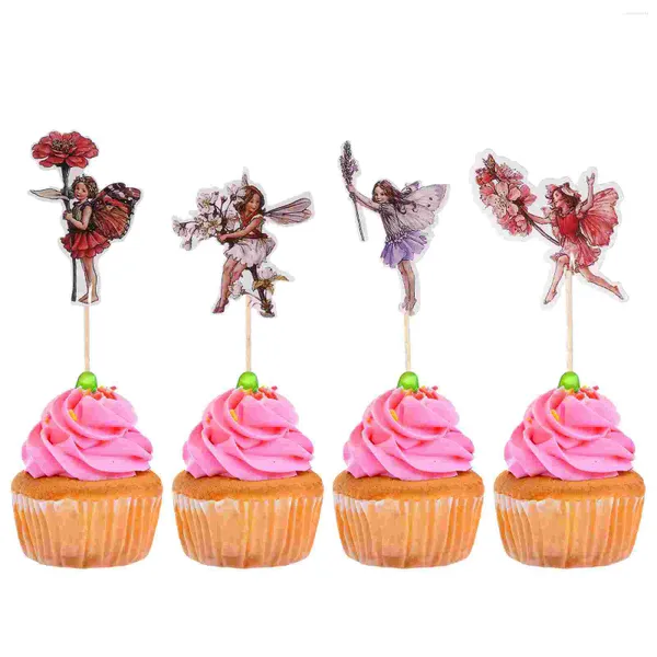 Fournitures festives, décoration de gâteau de fête, choix de cupcakes, fleur en forme de fée, ornements créatifs, décor de joyeux anniversaire