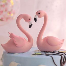 Fournitures de fête rose assis cygne belles décorations de gâteau carré rond Topper pour anniversaire bébé douche fête décoration cadeau