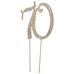 Feestelijke benodigdheden Rhinestone cake decoratie 70e verjaardag cupcake toppers gouden decoraties jubileum