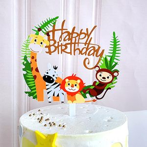 Feestelijke benodigdheden Spaans Happy Birthday Feliz Cumplieanos Acryl Cake Toppers Golden Letters Dia Topper Kid Party Decor