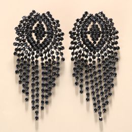 Festif polyvalent noir gland poitrine autocollants cristal corps chaîne sexy super brillant plein diamant poitrine accessoires longs bijoux pour femmes