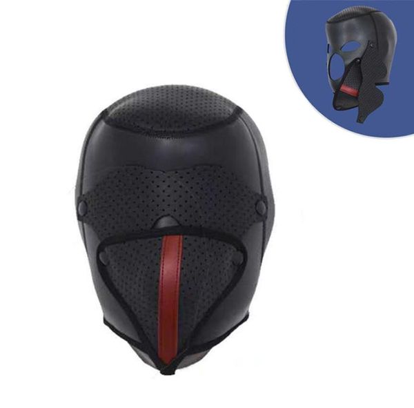 Fétiche BDSM esclave capuche en caoutchouc bandeau Bondage masque ouvrable couvre-chef capuche Sex Toy pour hommes femmes Gay9795973